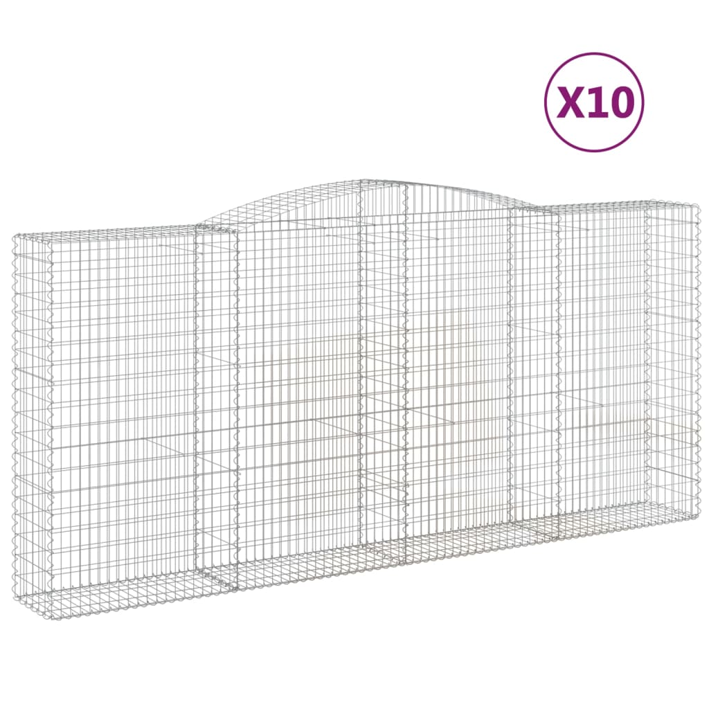 Schanskorven 10 st gewelfd 400x50x180/200 cm ijzer 10 400 x 50 x 180/200 cm