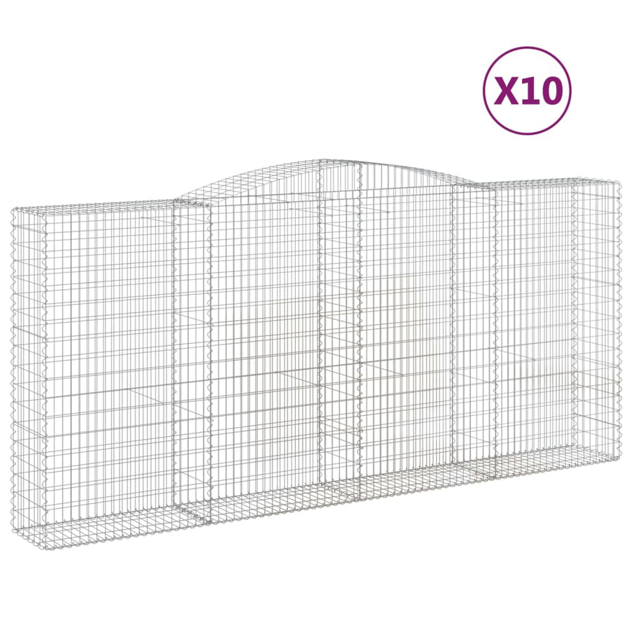 Schanskorven 10 st gewelfd 400x50x180/200 cm ijzer 10 400 x 50 x 180/200 cm