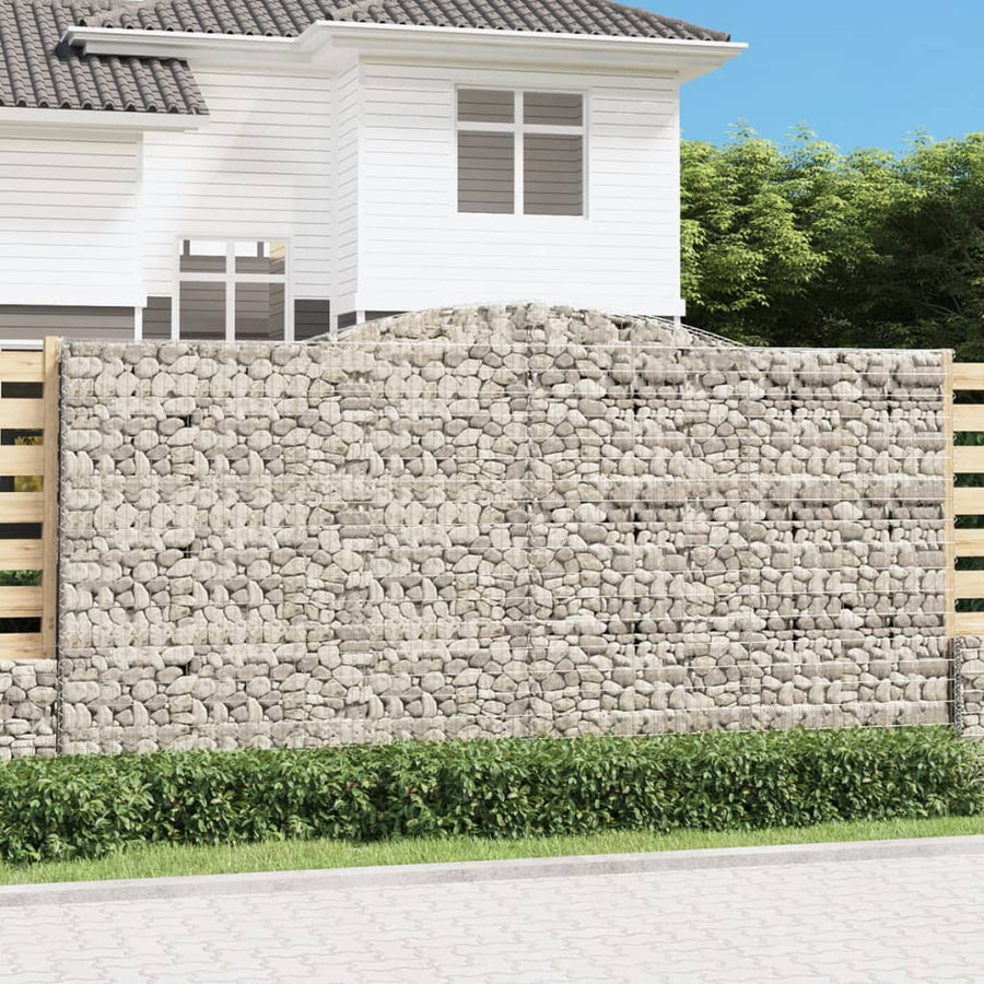 Schanskorven 2 st gewelfd 400x50x200/220 cm ijzer 2 400 x 50 x 200/220 cm