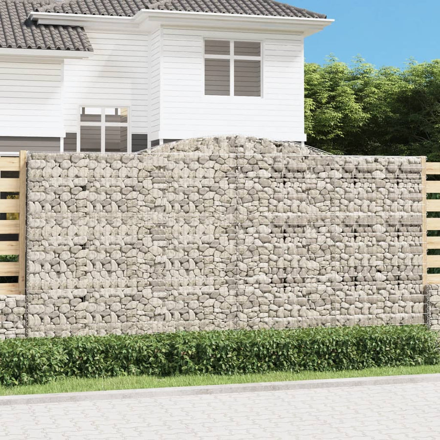 Schanskorven 4 st gewelfd 400x50x200/220 cm ijzer 4 400 x 50 x 200/220 cm