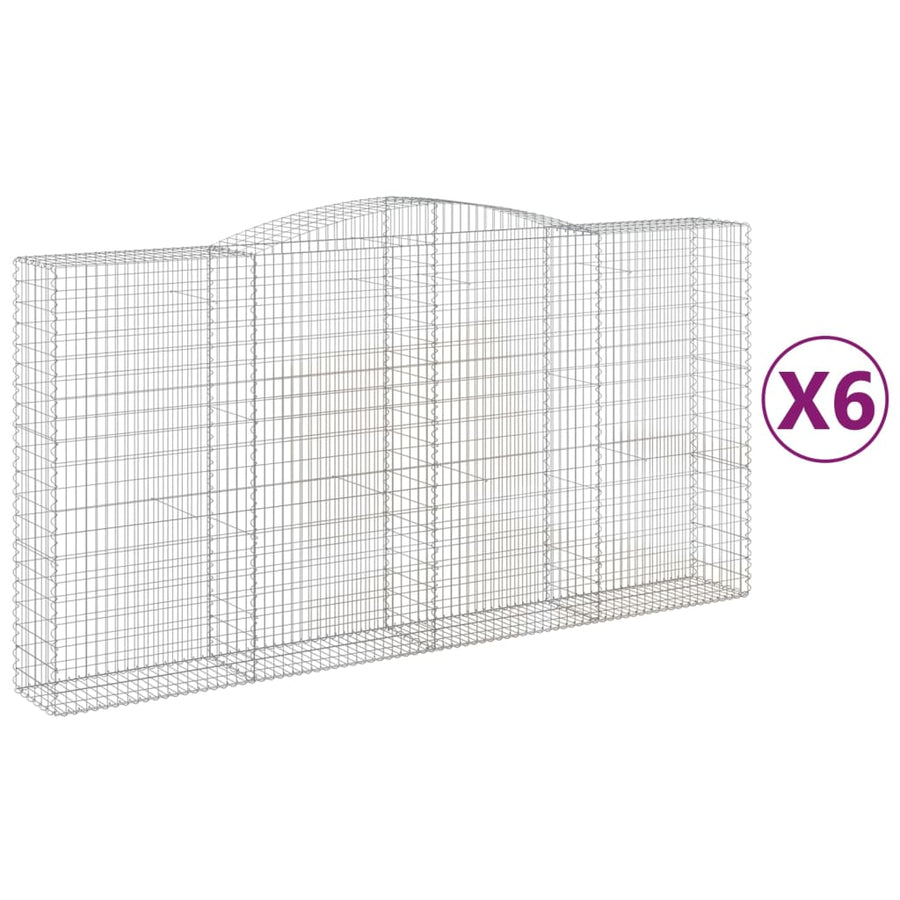 Schanskorven 6 st gewelfd 400x50x200/220 cm ijzer 6 400 x 50 x 200/220 cm