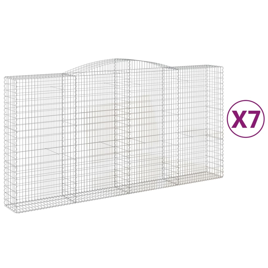 Schanskorven 7 st gewelfd 400x50x200/220 cm ijzer 7 400 x 50 x 200/220 cm