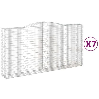 Schanskorven 7 st gewelfd 400x50x200/220 cm ijzer 7 400 x 50 x 200/220 cm
