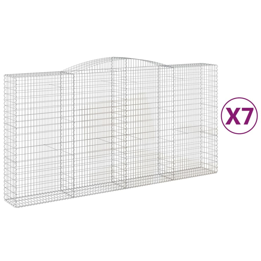 Schanskorven 7 st gewelfd 400x50x200/220 cm ijzer 7 400 x 50 x 200/220 cm