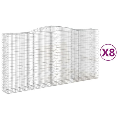 Schanskorven 8 st gewelfd 400x50x200/220 cm ijzer 8 400 x 50 x 200/220 cm