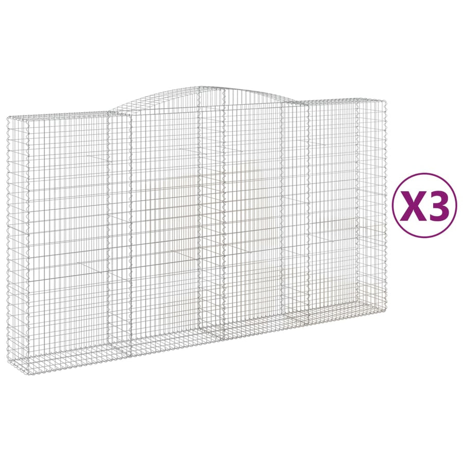 Schanskorven 3 st gewelfd 400x50x220/240 cm ijzer 3 400 x 50 x 220/240 cm