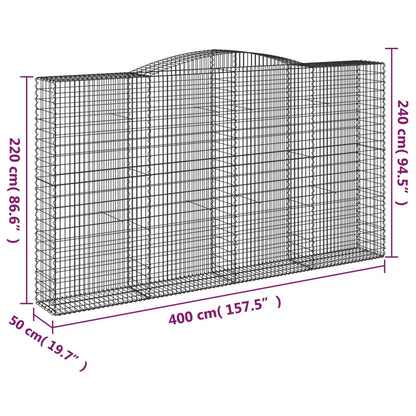 Schanskorven 4 st gewelfd 400x50x220/240 cm ijzer 4 400 x 50 x 220/240 cm
