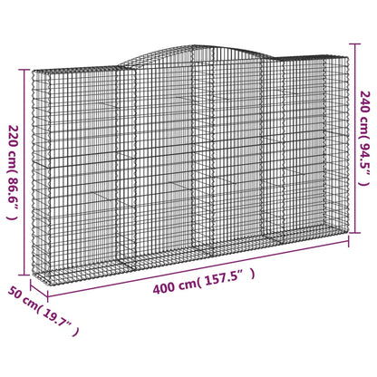 Schanskorven 5 st gewelfd 400x50x220/240 cm ijzer 5 400 x 50 x 220/240 cm