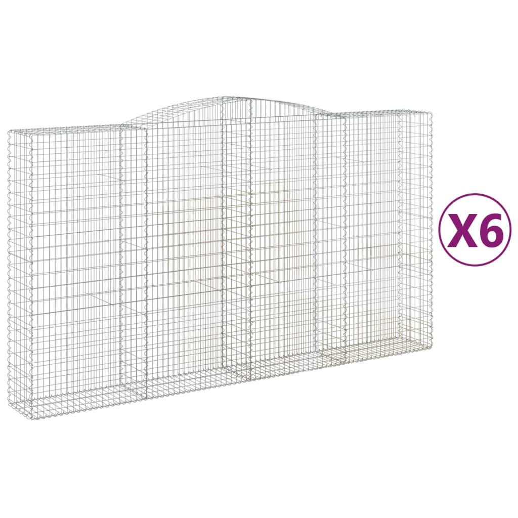 Schanskorven 6 st gewelfd 400x50x220/240 cm ijzer 6 400 x 50 x 220/240 cm