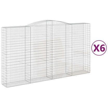 Schanskorven 6 st gewelfd 400x50x220/240 cm ijzer 6 400 x 50 x 220/240 cm