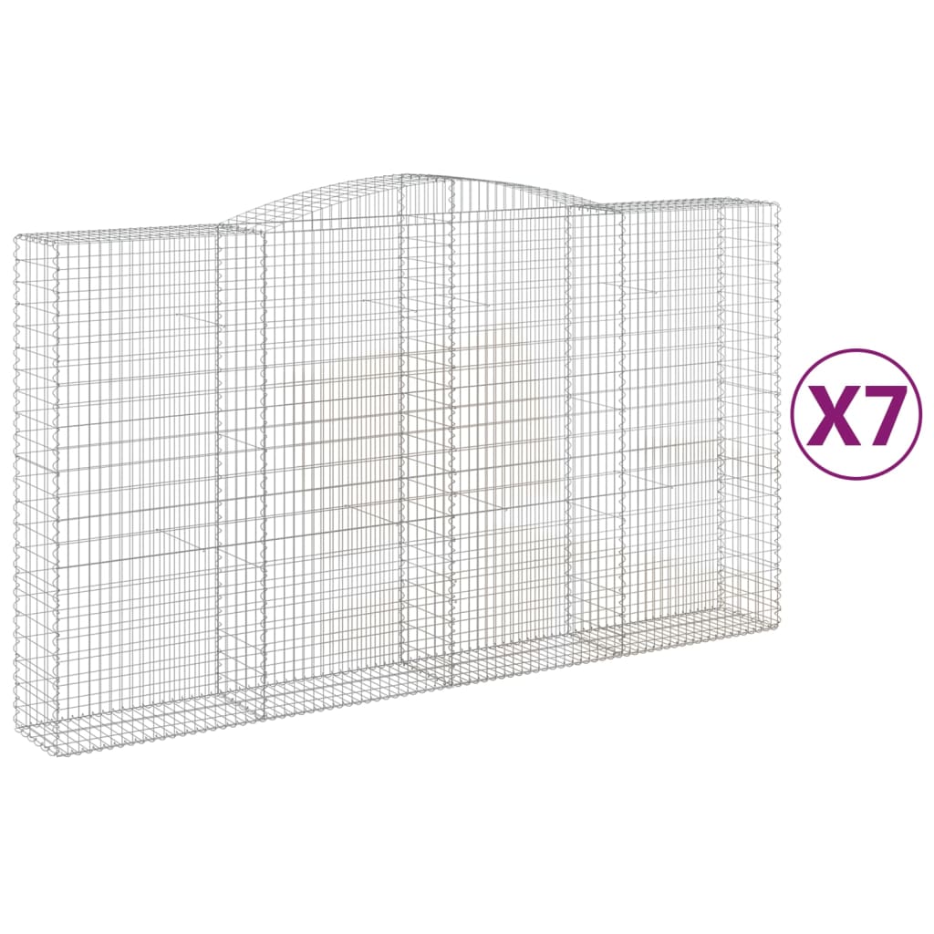 Schanskorven 7 st gewelfd 400x50x220/240 cm ijzer 7 400 x 50 x 220/240 cm