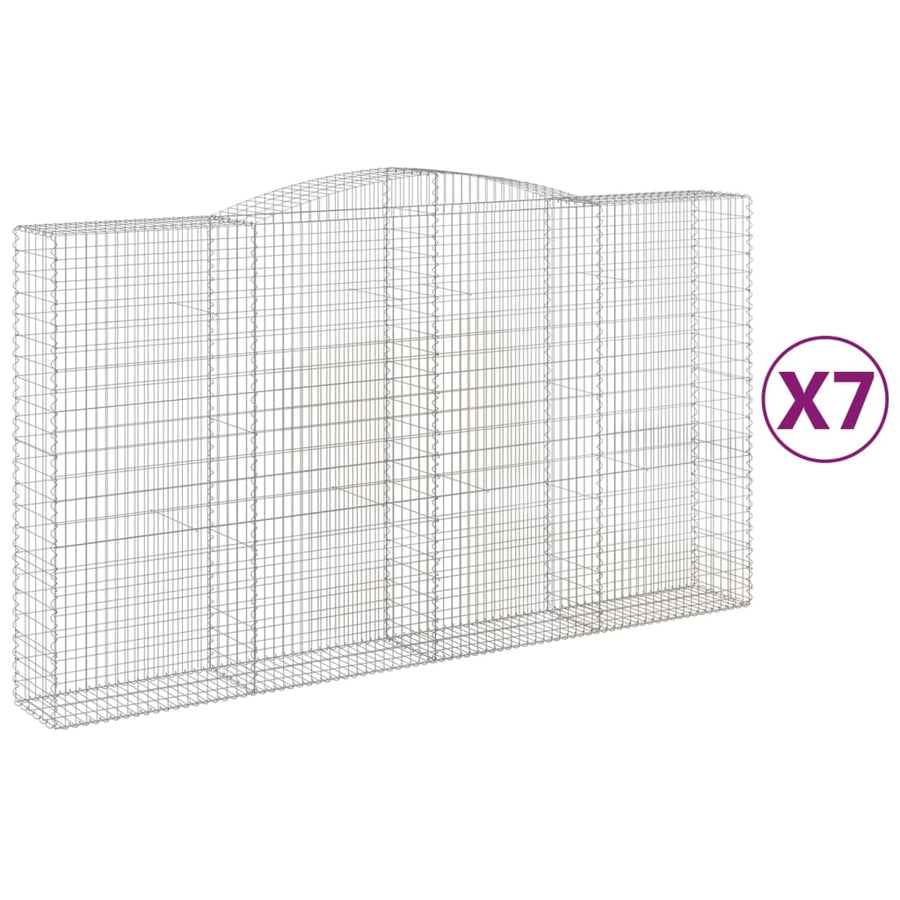Schanskorven 7 st gewelfd 400x50x220/240 cm ijzer 7 400 x 50 x 220/240 cm