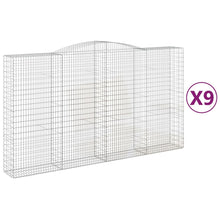 Schanskorven 9 st gewelfd 400x50x220/240 cm ijzer 9 400 x 50 x 220/240 cm