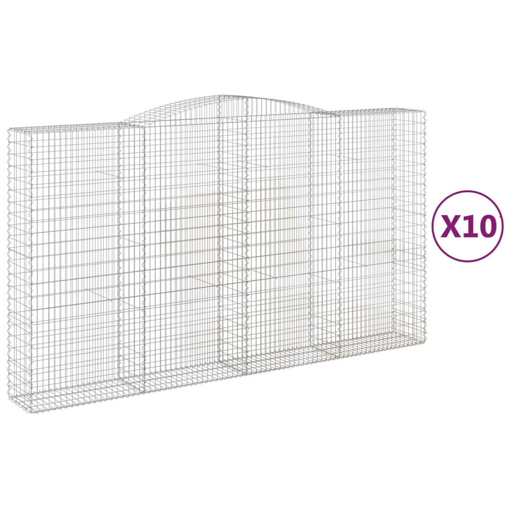 Schanskorven 10 st gewelfd 400x50x220/240 cm ijzer 10 400 x 50 x 220/240 cm