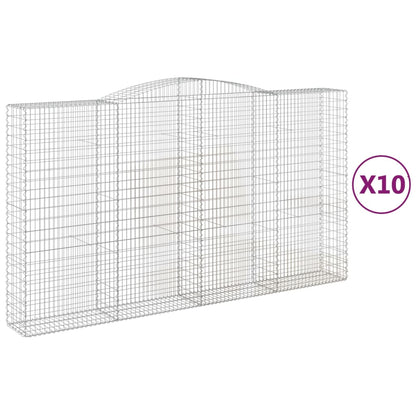 Schanskorven 10 st gewelfd 400x50x220/240 cm ijzer 10 400 x 50 x 220/240 cm