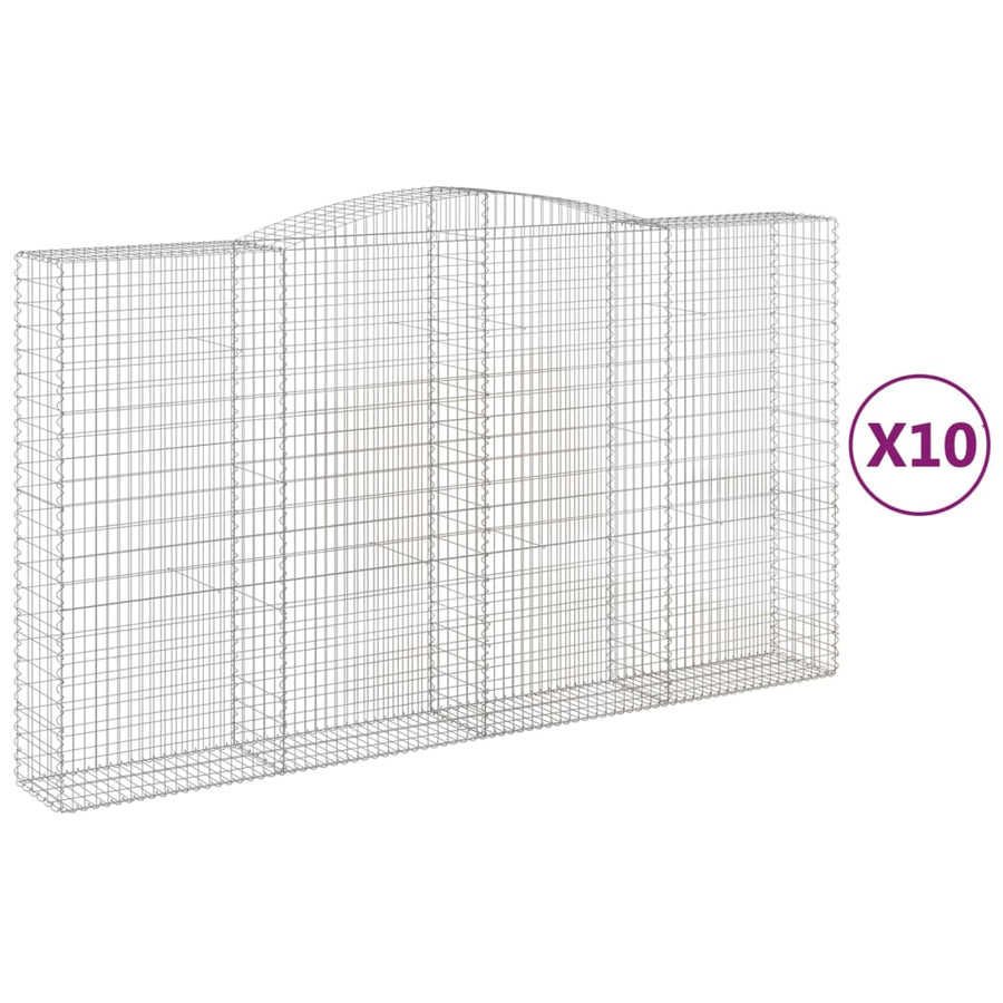 Schanskorven 10 st gewelfd 400x50x220/240 cm ijzer 10 400 x 50 x 220/240 cm