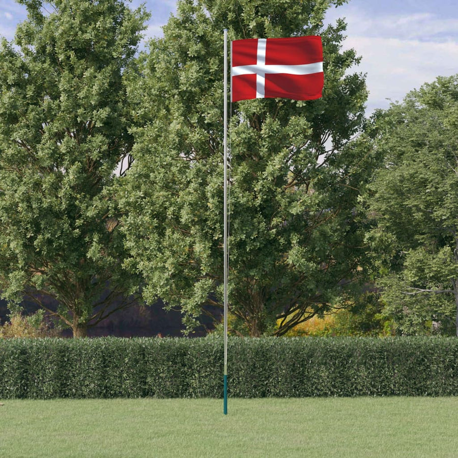 Vlag Met Vlaggenmast Denemarken 6,23 M Aluminium