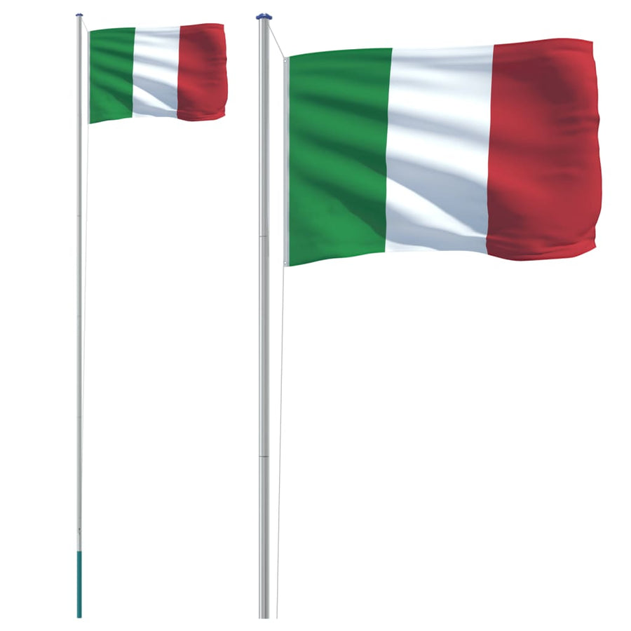 Vlag Met Vlaggenmast 6,23 M Aluminium 6.23 m Italië