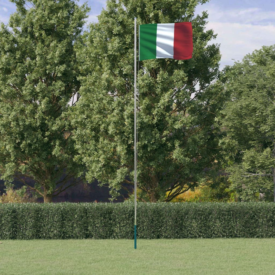 Vlag Met Vlaggenmast 6,23 M Aluminium 6.23 m Italië