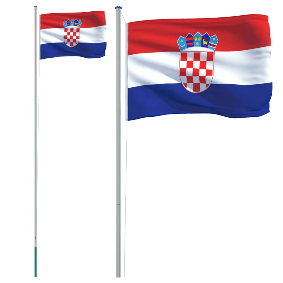 Vlag Met Vlaggenmast Aluminium 6,23 m Kroatië