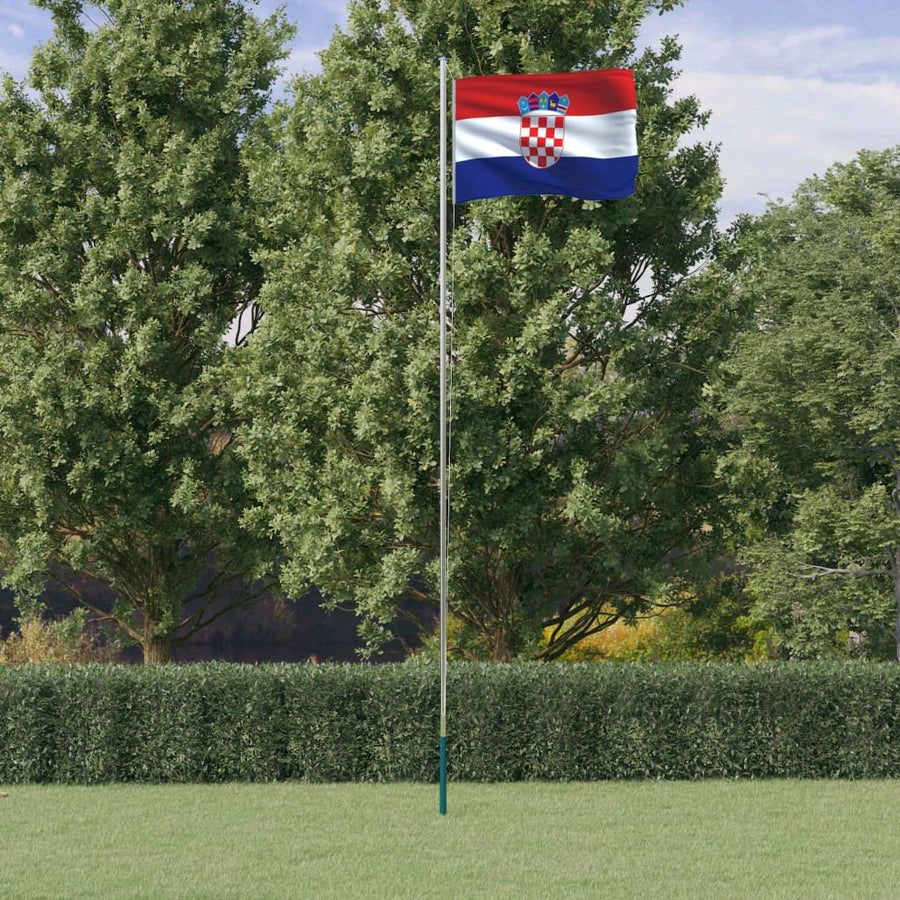 Vlag Met Vlaggenmast Aluminium 6,23 m Kroatië