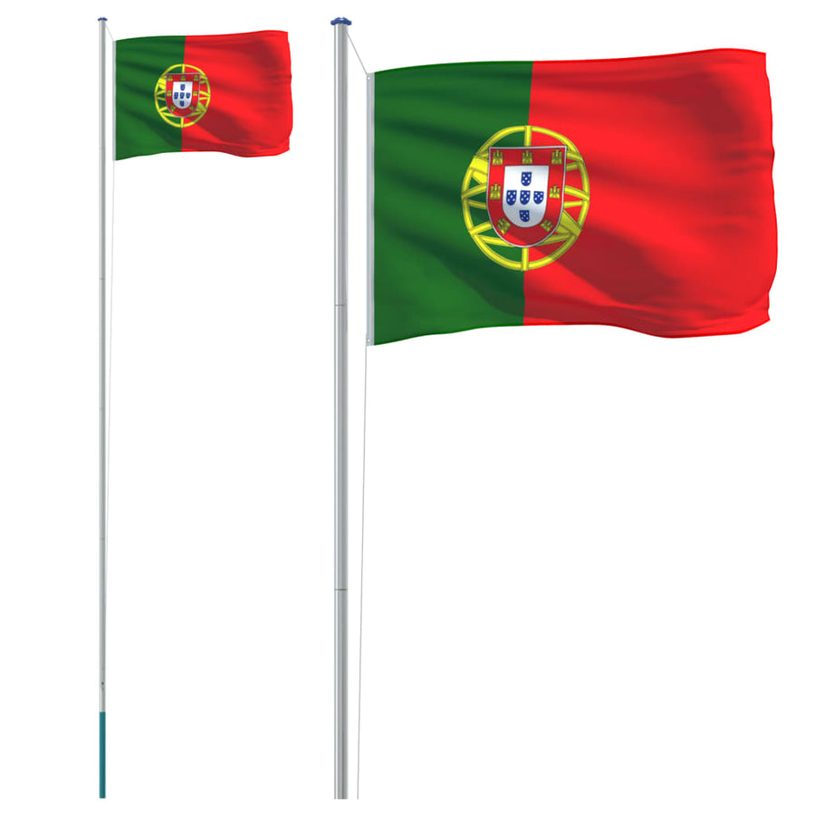 Vlag Met Vlaggenmast Portugal 6,23 M Aluminium