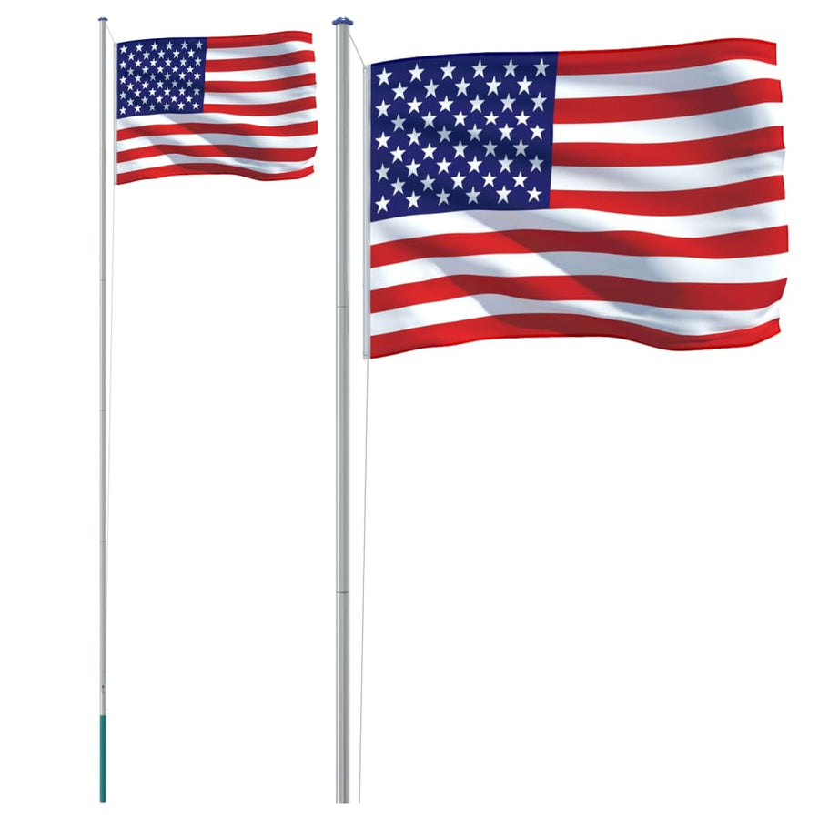 Vlag Met Vlaggenmast Aluminium 6.23 m Verenigde Staten