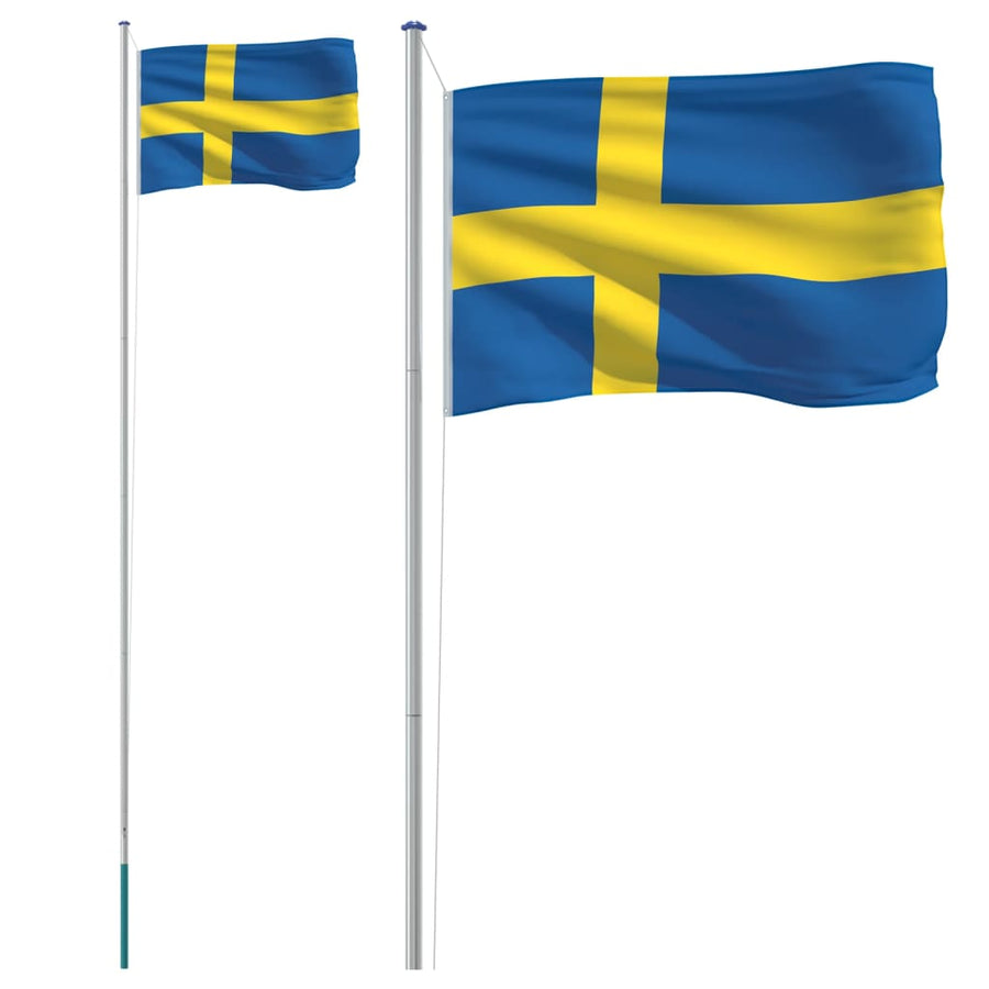 Vlag Met Vlaggenmast Zweden 6,23 M Aluminium