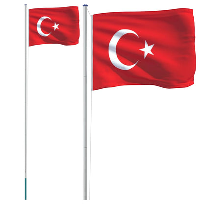 Vlag Met Vlaggenmast Aluminium 6.23 m Turkije