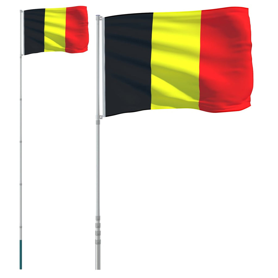 Vlag Met Vlaggenmast België 5,55 M Aluminium