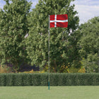 Flag with flagpole Denmark 5.5 m aluminum