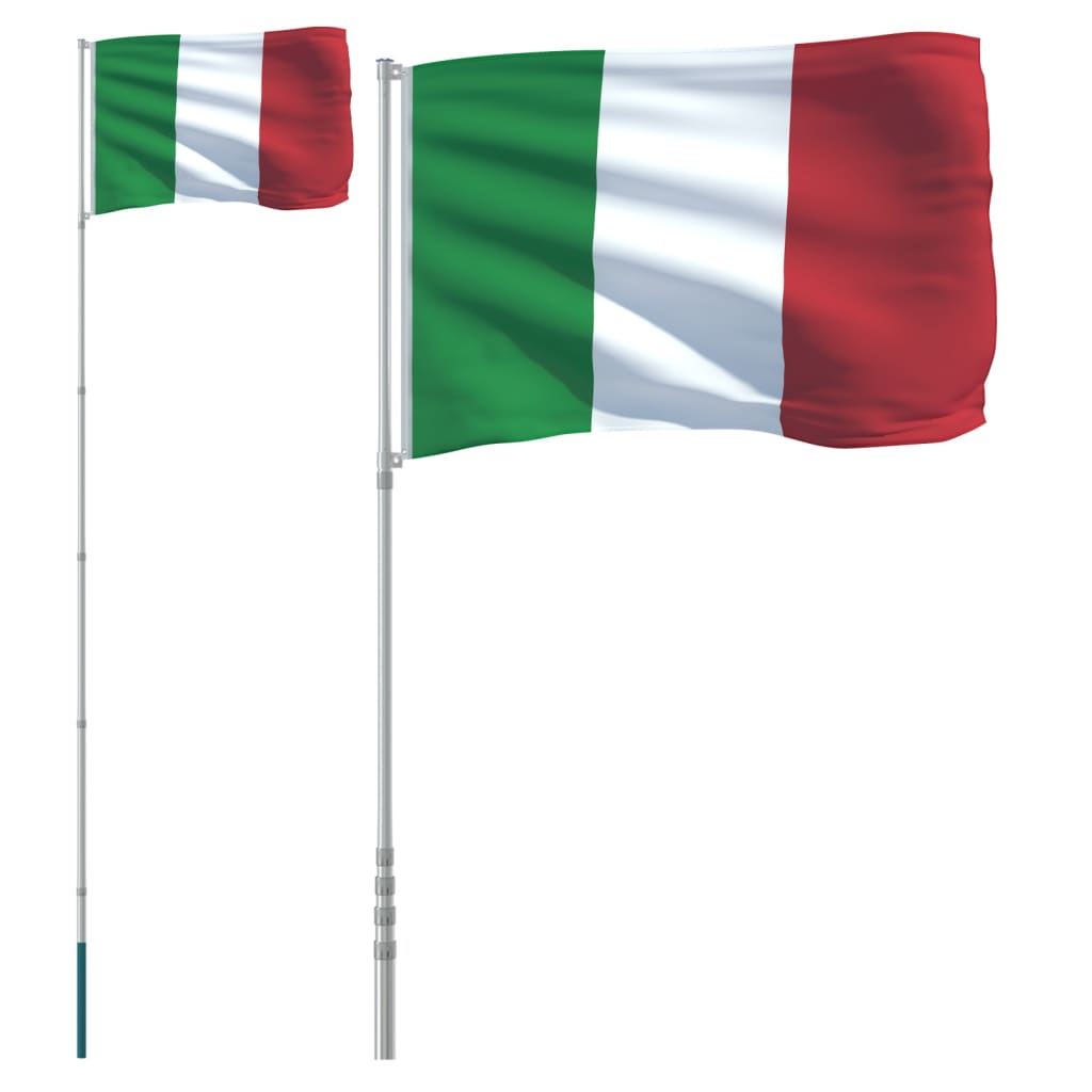 Vlag Met Vlaggenmast 5,55 M Aluminium 5.55 m Italië
