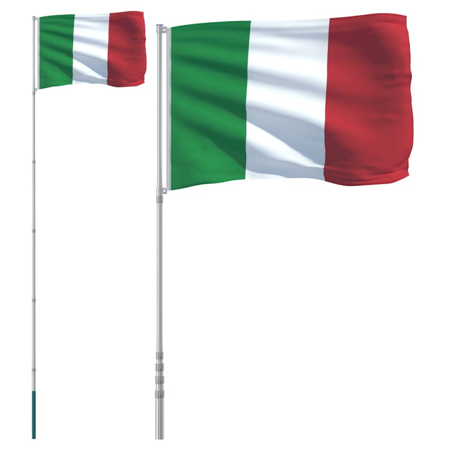 Vlag Met Vlaggenmast 5,55 M Aluminium 5.55 m Italië