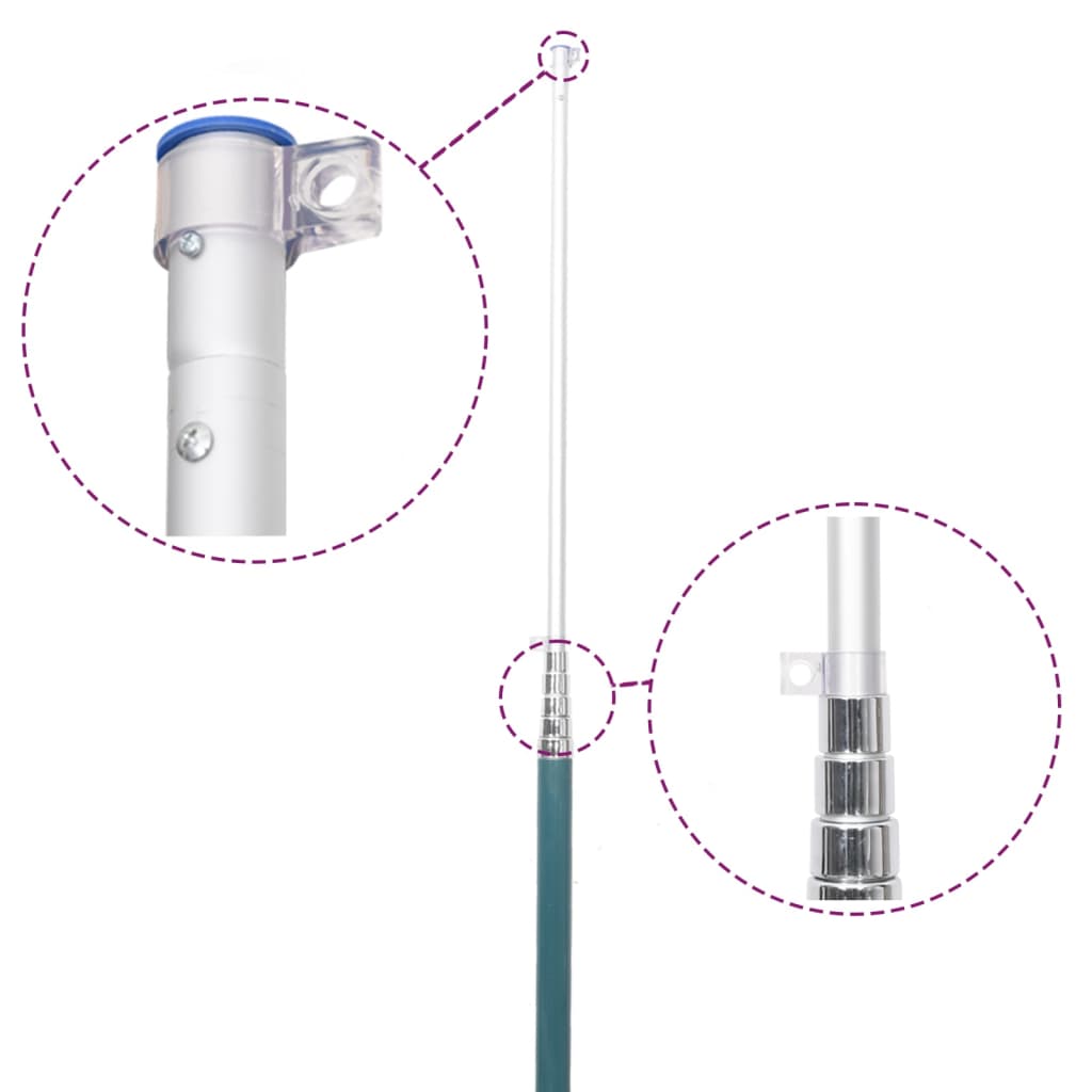 Vlag Met Vlaggenmast 5,55 M Aluminium 5.55 m Italië