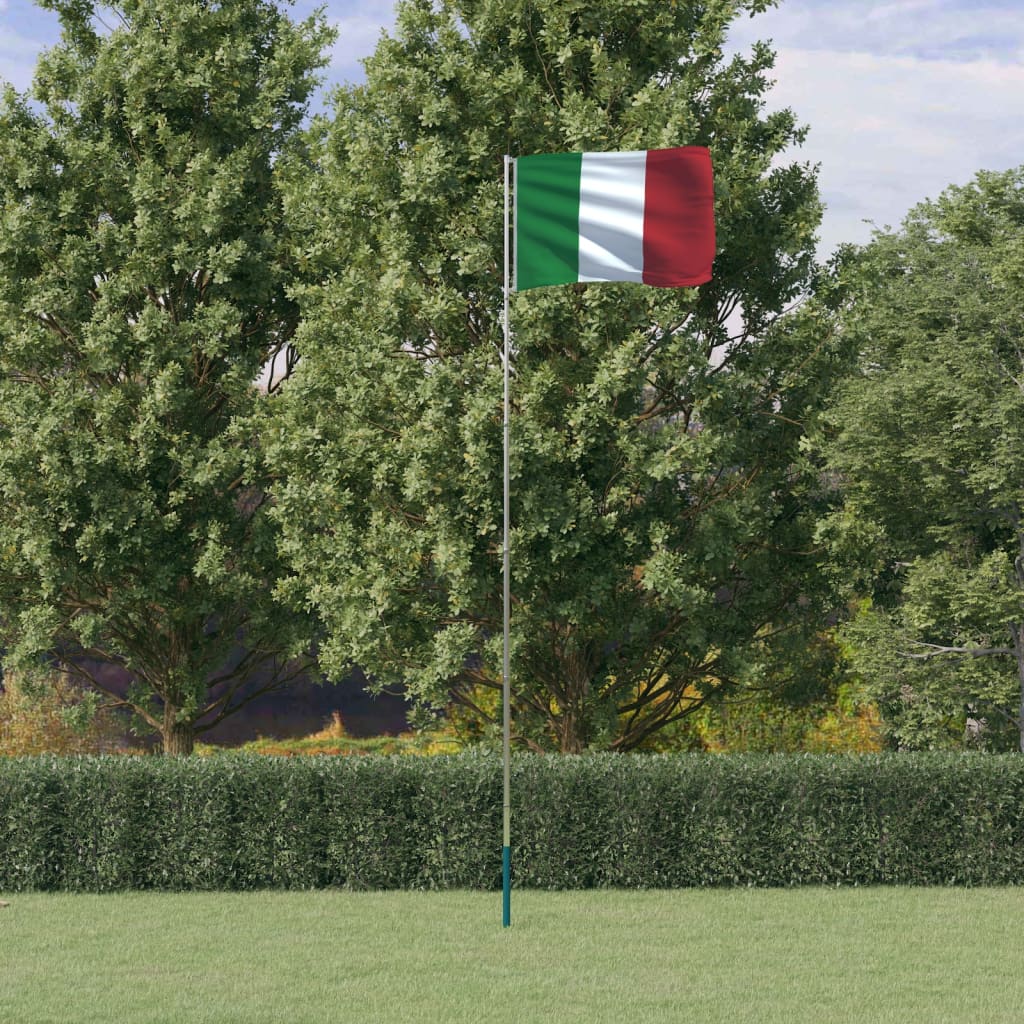 Vlag Met Vlaggenmast 5,55 M Aluminium 5.55 m Italië