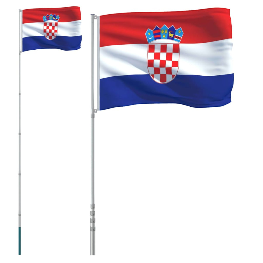 Vlag Met Vlaggenmast Aluminium 5,55 m Kroatië