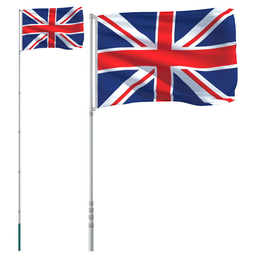 Vlag Met Vlaggenmast Verenigd Koninkrijk 5,55 M Aluminium