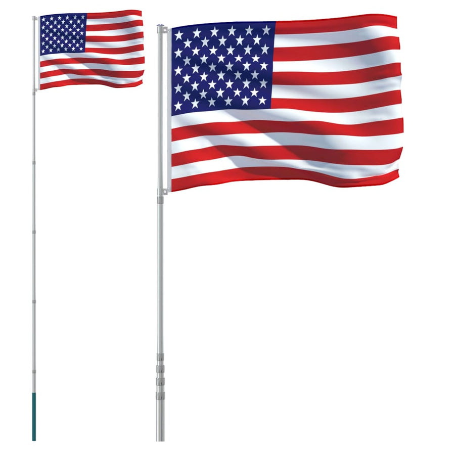 Vlag Met Vlaggenmast Aluminium 5.55 m Verenigde Staten