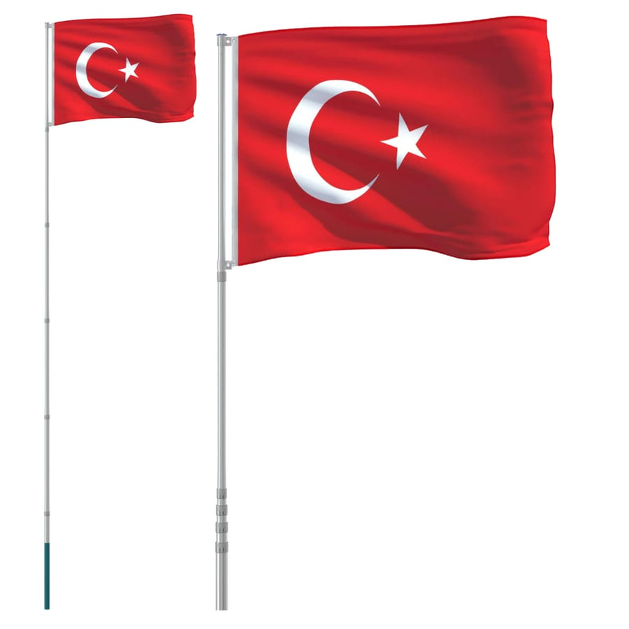 Vlag Met Vlaggenmast Aluminium 5.55 m Turkije