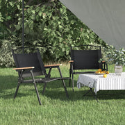 Campingstoelen 2 st oxford stof zwart 54x43x59 cm