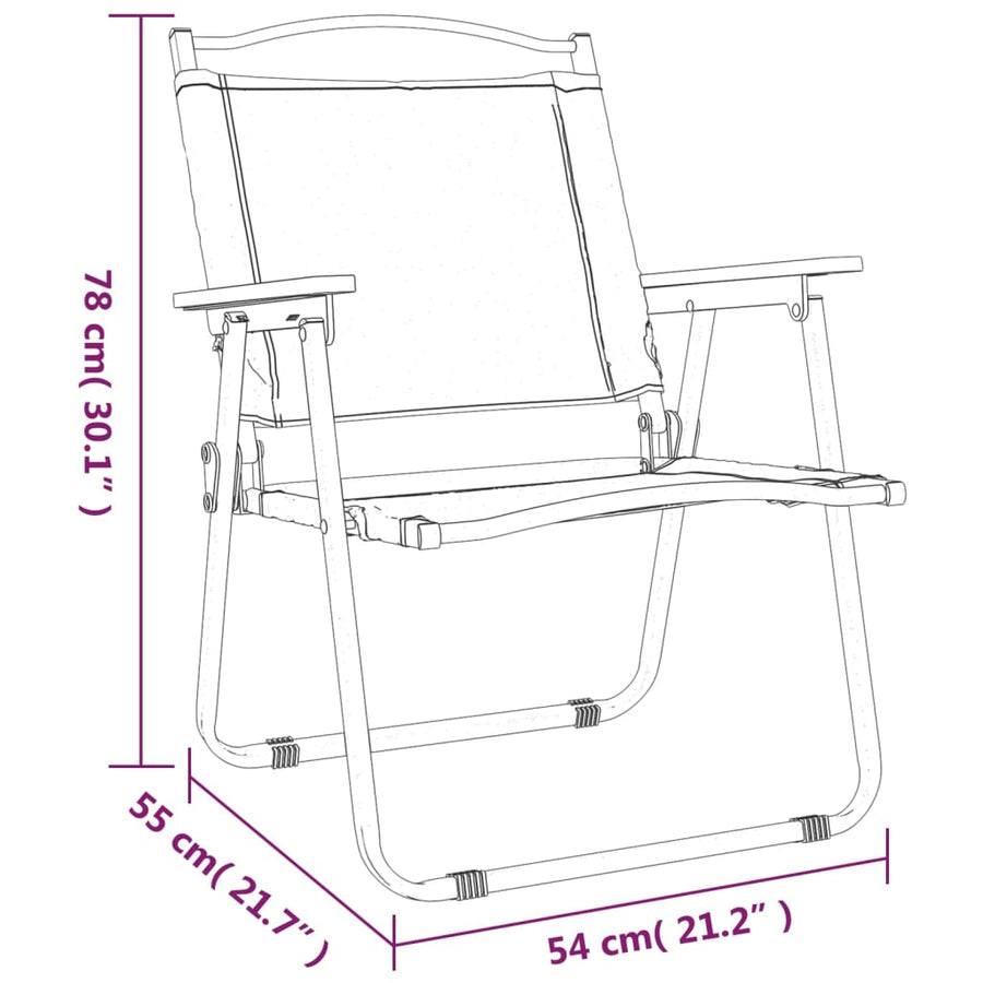 Campingstoelen Oxford Stof 54 x 55 x 78 cm Beige