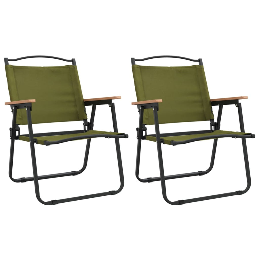 Campingstoelen 2 st 54x55x78 cm oxford stof groen