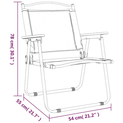 Campingstoelen 2 st 54x55x78 cm oxford stof groen
