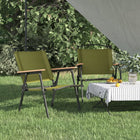 Camping chairs 2 pcs 54x55x78 cm oxford fabric green