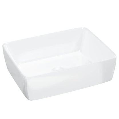 Wasbak 48x37x13 rechthoekig keramiek wit 48 x 37 x 13 cm Wit