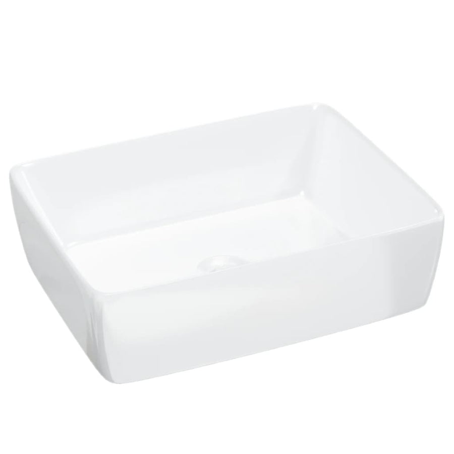 Wasbak 48x37x13 rechthoekig keramiek wit 48 x 37 x 13 cm Wit