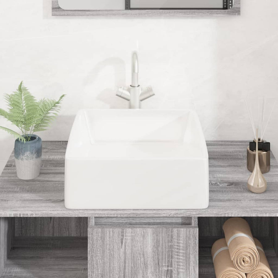 Wasbak 37X37X13 Cm Vierkant Keramiek Wit