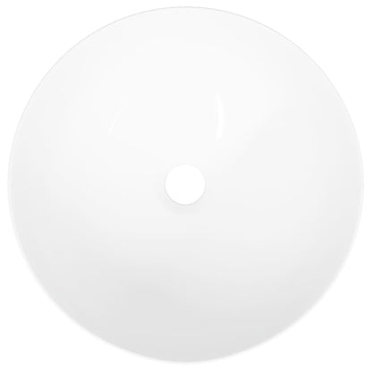Wasbak 36x15 cm rond keramiek wit 36 x 15 cm Wit