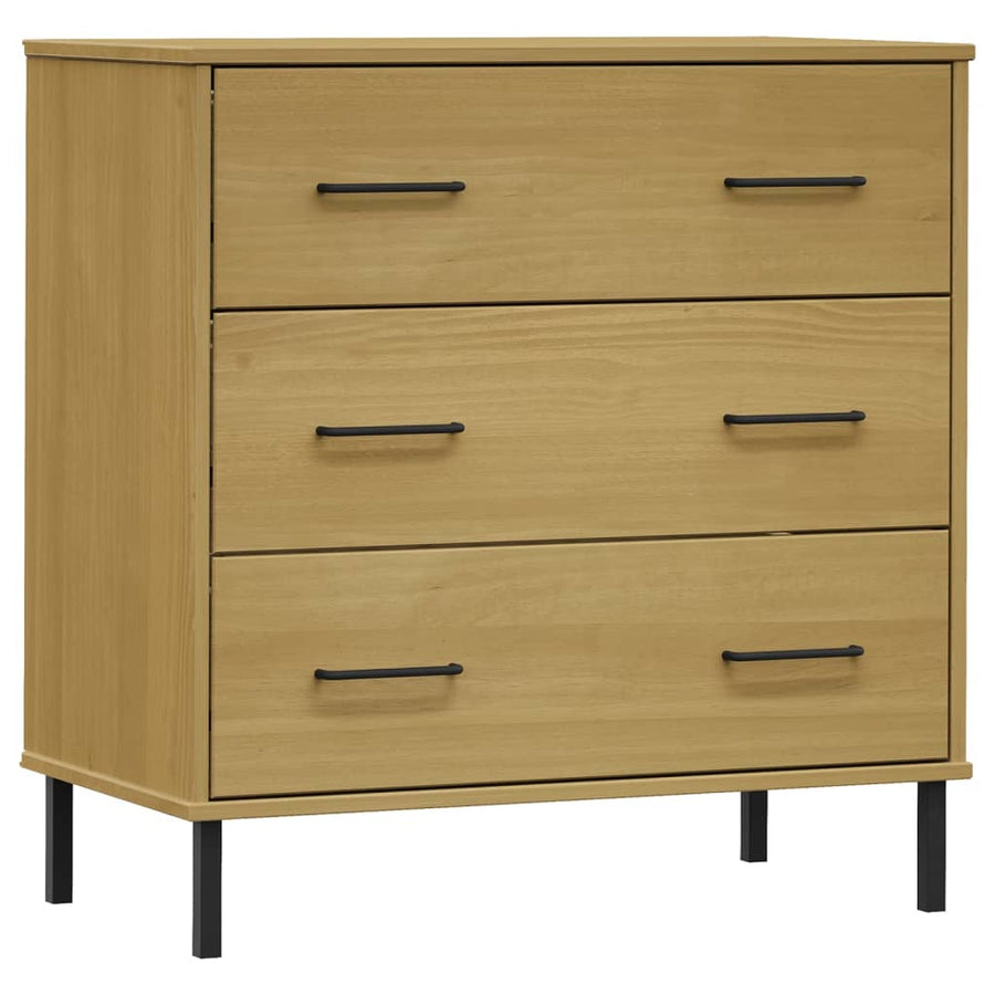 Dressoir met 3 lades OSLO 77x40x79,5 cm grenenhout bruin
