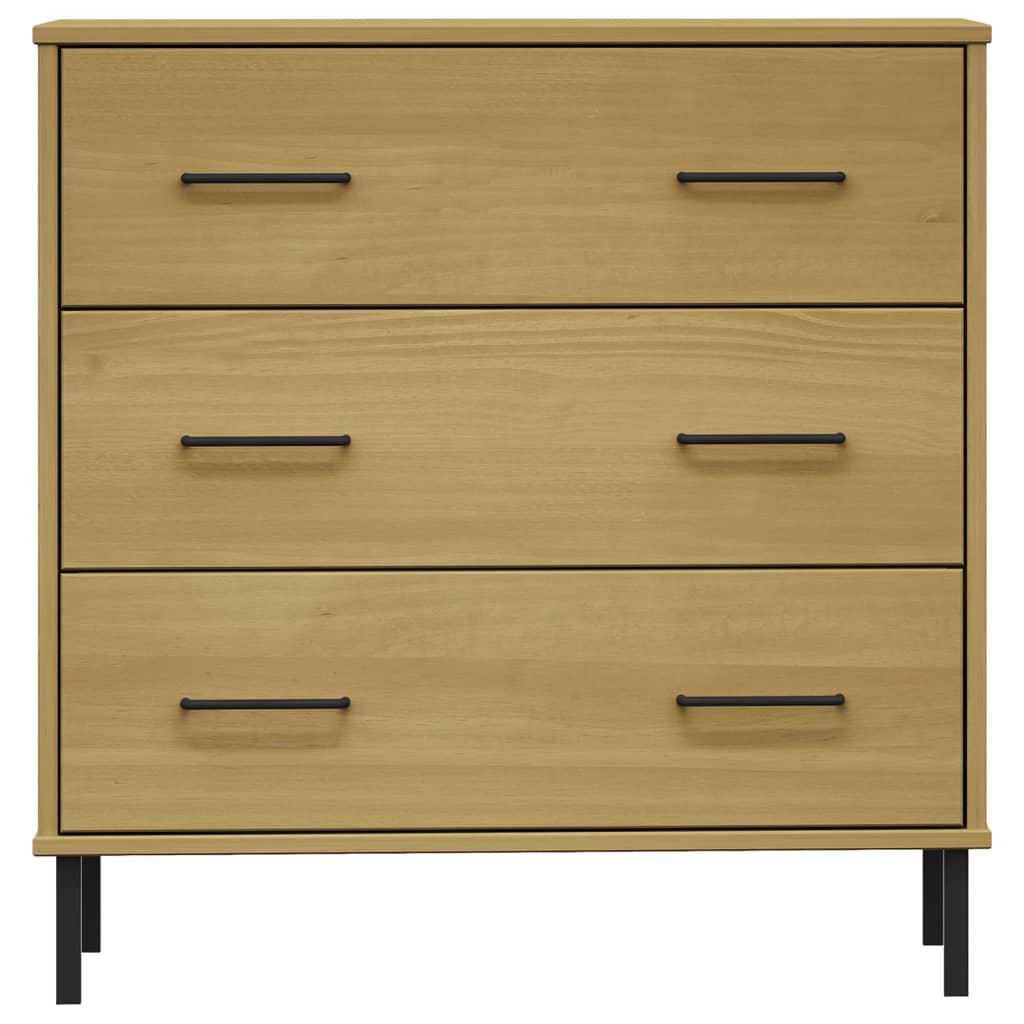 Dressoir met 3 lades OSLO 77x40x79,5 cm grenenhout bruin